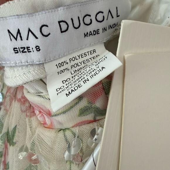 Mac Duggal Sequined Floral Print Cut Out Lace Up Gown A93746 Women’s Sz 8 - Picture 12 of 13